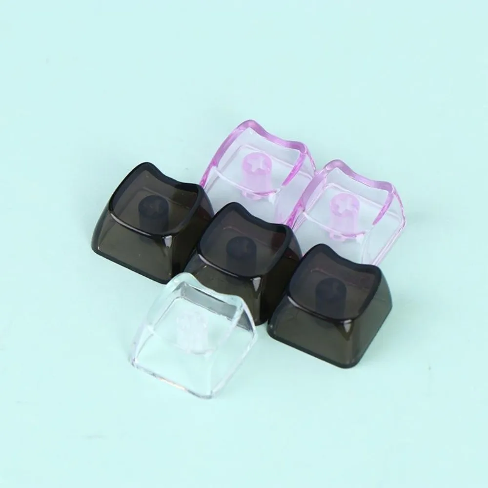 10Pcs New Transparent Cat Shaped Keycaps PBT Cartoon MAO Profile Keycaps 1U Blank Key Caps For MX Switch Keyboard