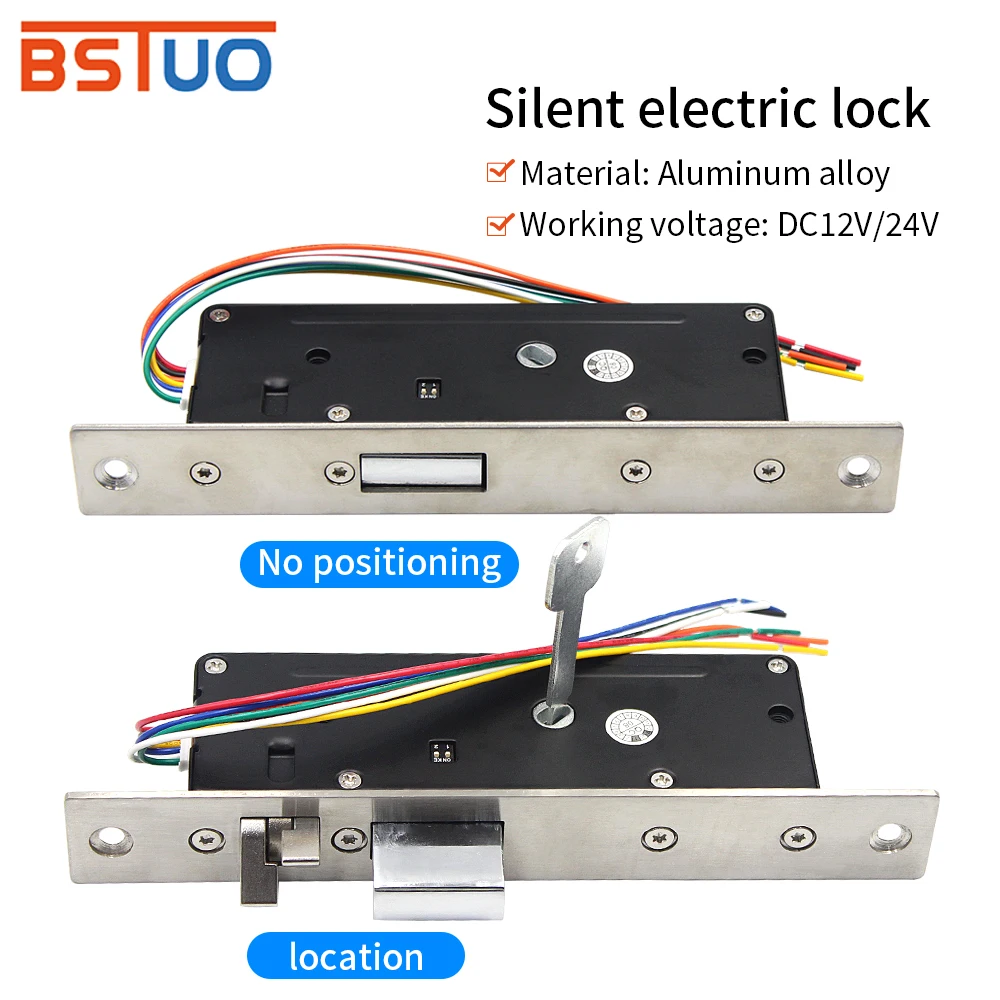 Electric Bolt Lock Fail Secure Silent Electromagnetic Door Access Control System Motor Mortise Lock Normally Open Door Contact