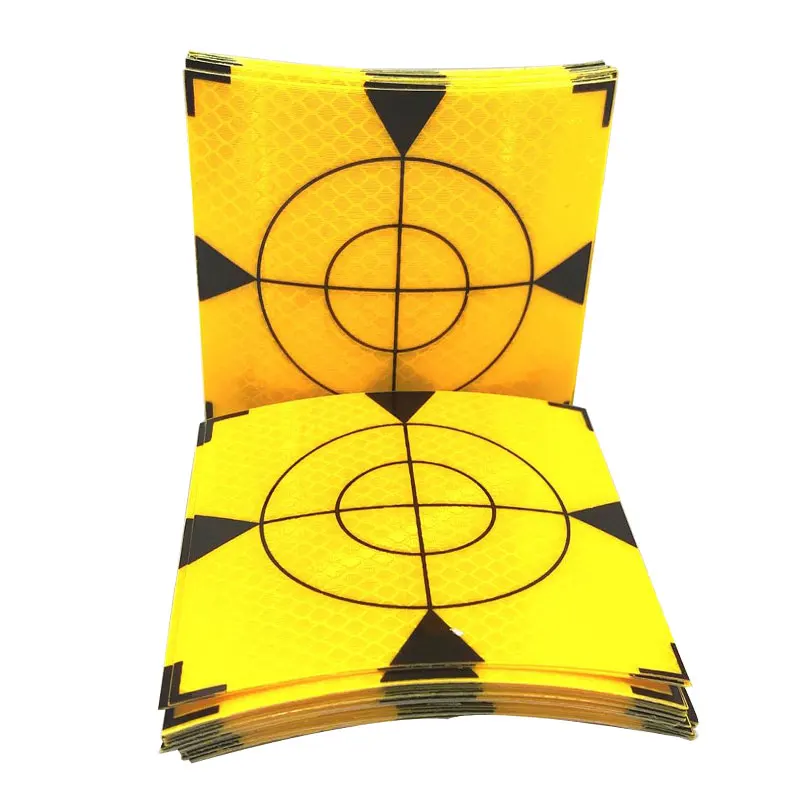 Foglio riflettente giallo 100x100mm per stazione totale rilievo geografia foglio triangolare adesivo nastro riflettente 10cm * 10cm