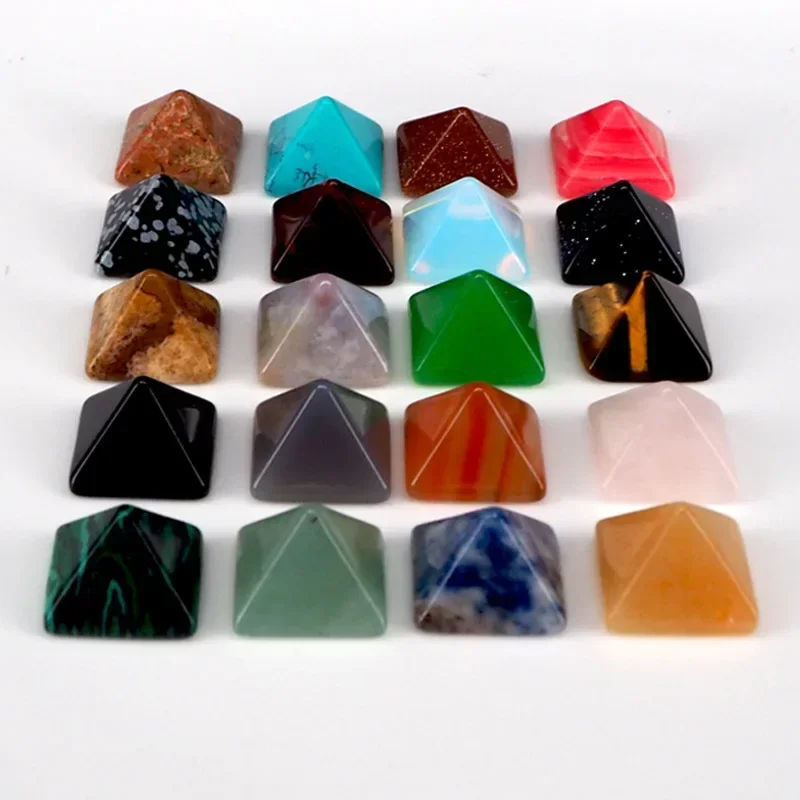 2024 New 7pcs/set Pyramid Gemstone Natural Stone Crystal Quartz Healing Crystals Point Chakra Home Office Decoration Crafts