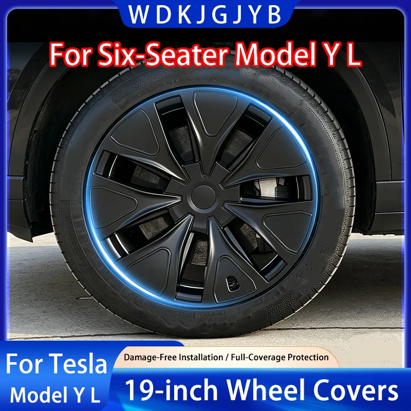 19-Inch for Tesla Model YL 2026 6-Seater Version Wheel Cover Performance Hub Caps Replacement Wheel Full Rim Cover Accessories