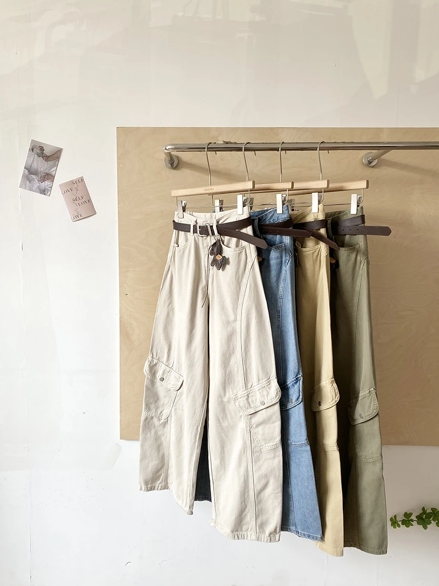 

Retro American Design High Waist Slimming Loose Wide Leg Jeans Women's Spring 2026 Fashionable Denim Pants Polyester Fiber