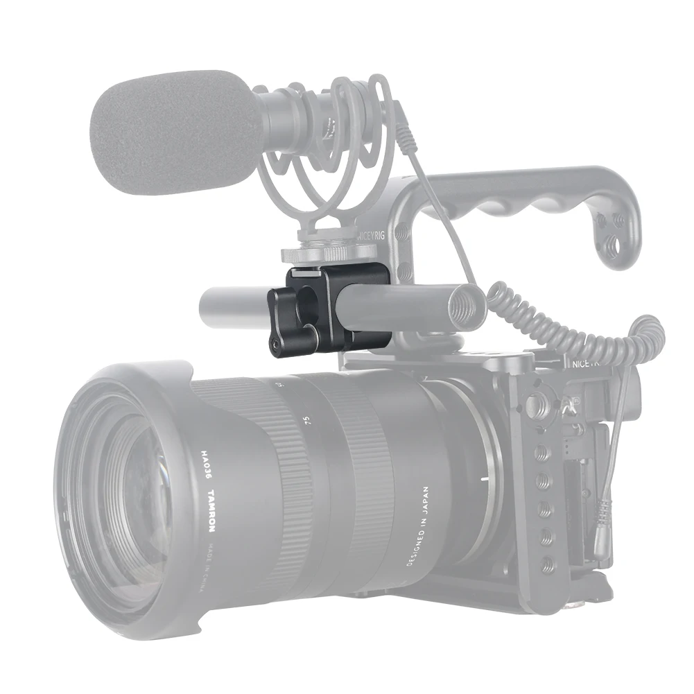 Uchwyt na pręt 15mm NICEYRIG z mocowaniem na zimną stopkę, kompatybilny z gwintem ARRI, do mocowania EVF, follow focusu i mikrofonu. — zdjęcie produktu 5