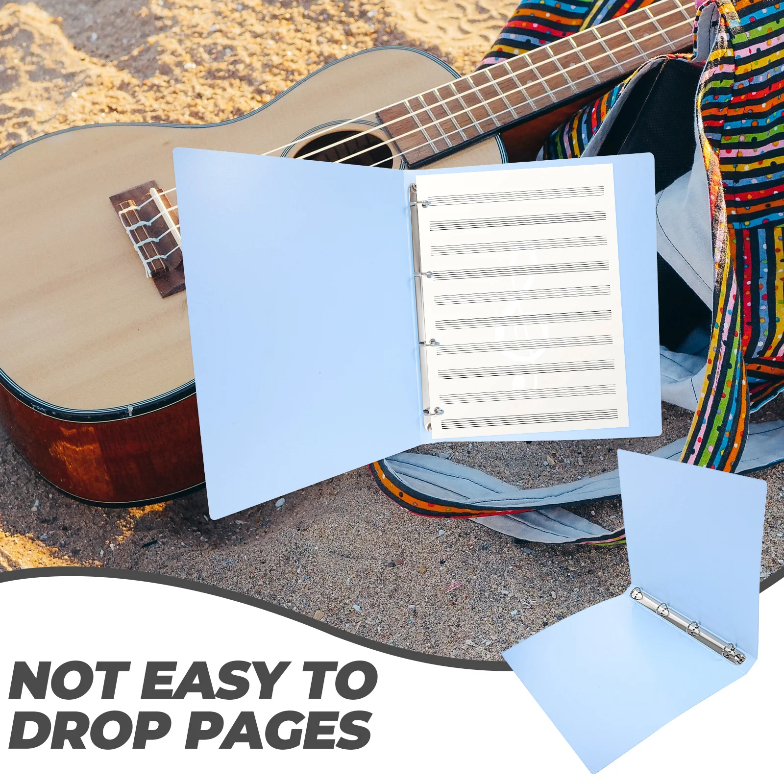 Four Hole Folder Document Holder School File Binder Shell with Holes Storage Bag Metal Music Score