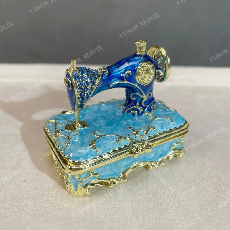 

Decorative metal home ornaments diamond encrusted clothing carts sewing machines decorative boxes enamel craft ornaments