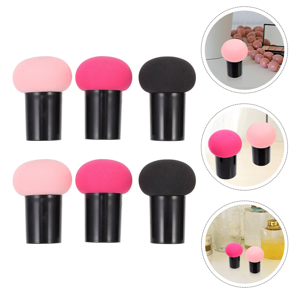 6 stuks droge natte make-up spons paddestoel ontwerp bladerdeeg voor zachte huidvriendelijke tool vrouwen schoonheidsaccessoire