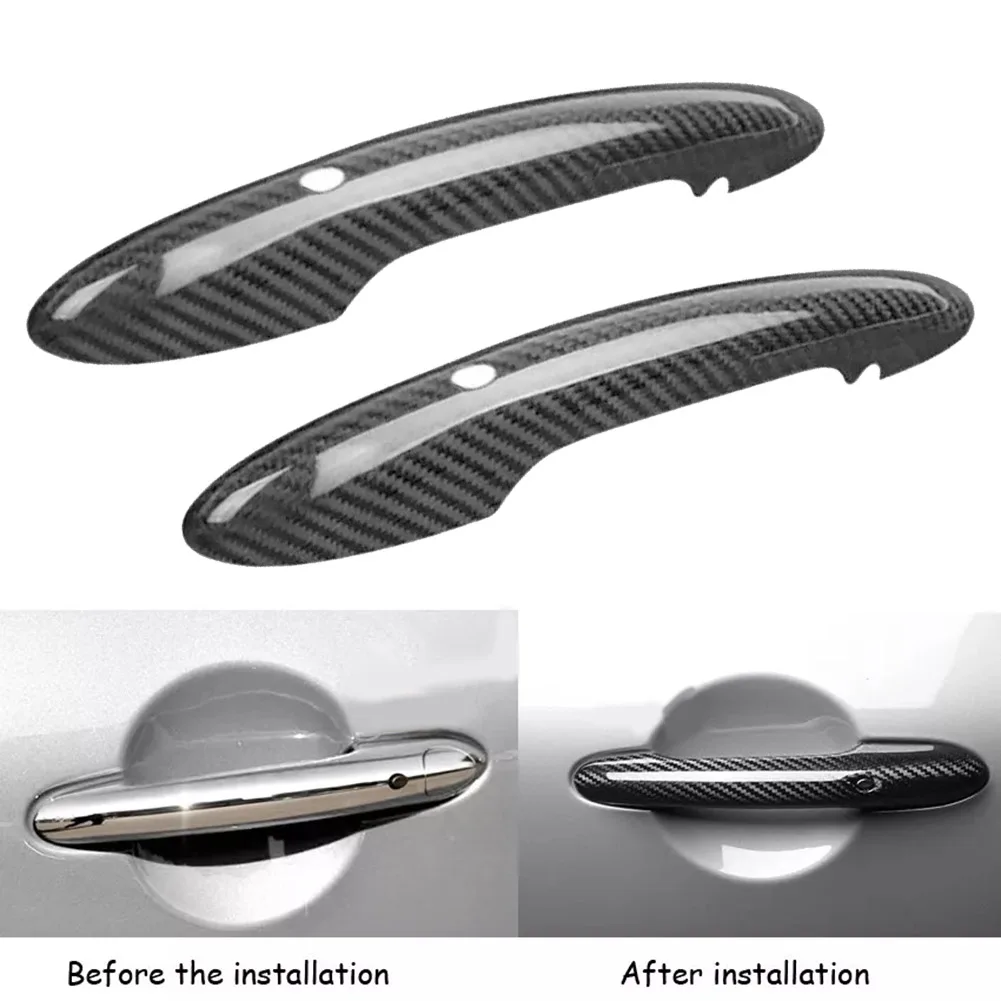 Image of 2x Auto Außentürgriffe Für BMW Für MINI Für Cooper F54 F55 Für F56 F57 F60 Carbon Faser Türgriff abdeckung Auto Zubehör