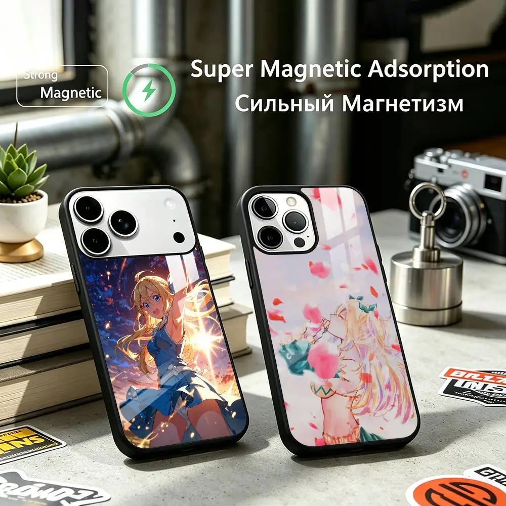 Anime Lucy Heartfilia Fairy T-Tail Phone Case For iPhone17,16,15,14,13,12 Plus,Pro Compatible with magnetic wireless charging