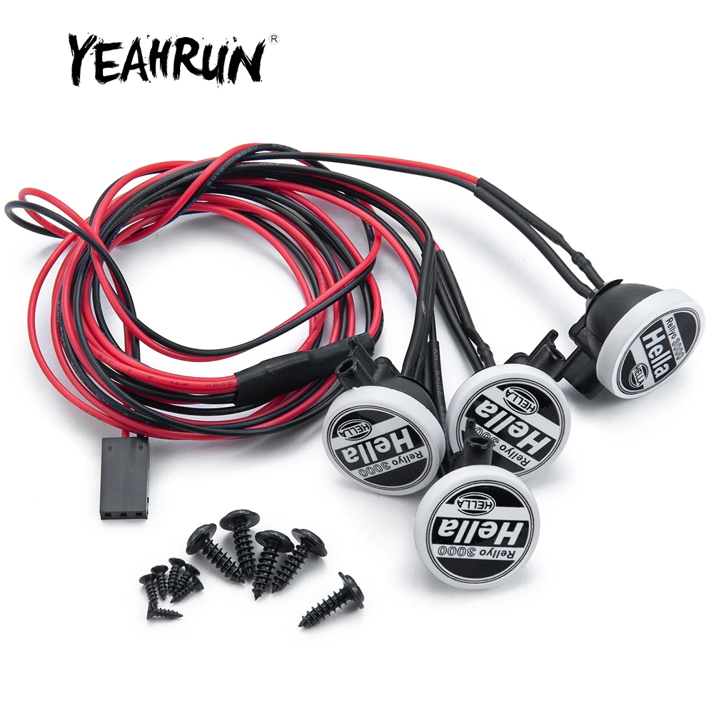 YEAHRUN 2/4Pcs Round LED Lights & Cover for TRX-4 Axial SCX10 Tamiya CC01 D90 TF2 RC Car Model 1/10 RC Crawler Car Parts