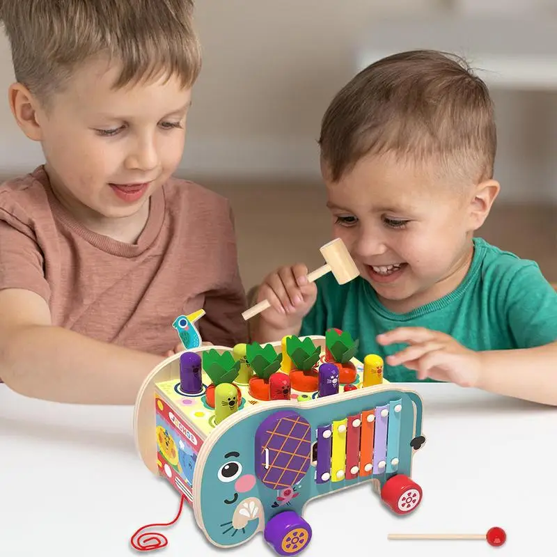 

Play Cube Activity Center Educational Clock Learning Animal Maze Gear Toys 8-in-1 Design Activity Trailer Elephant Theme