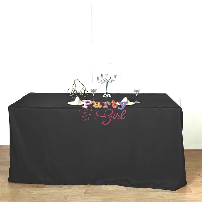 100% Polly Fitted Polyester Rectangular Table Cover Banquet Tablecloth For Wedding Event Party Decoration