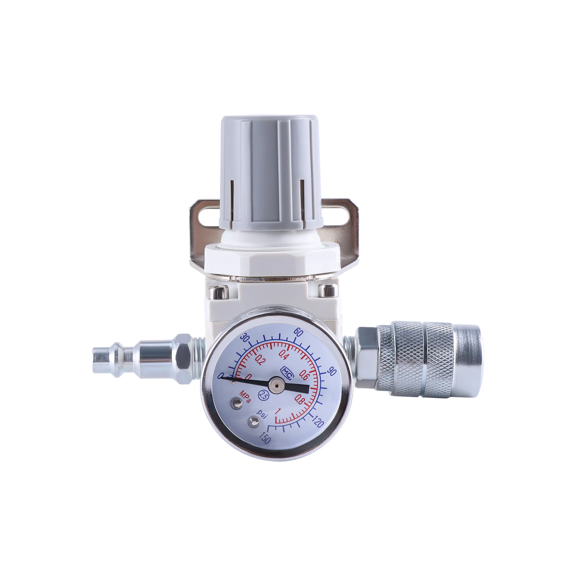 1/4" Thread BSP Pneumatic Mini Air Compressor Pressure Regulator Reduction Valve with Gauge with Fitting Compressed Air System