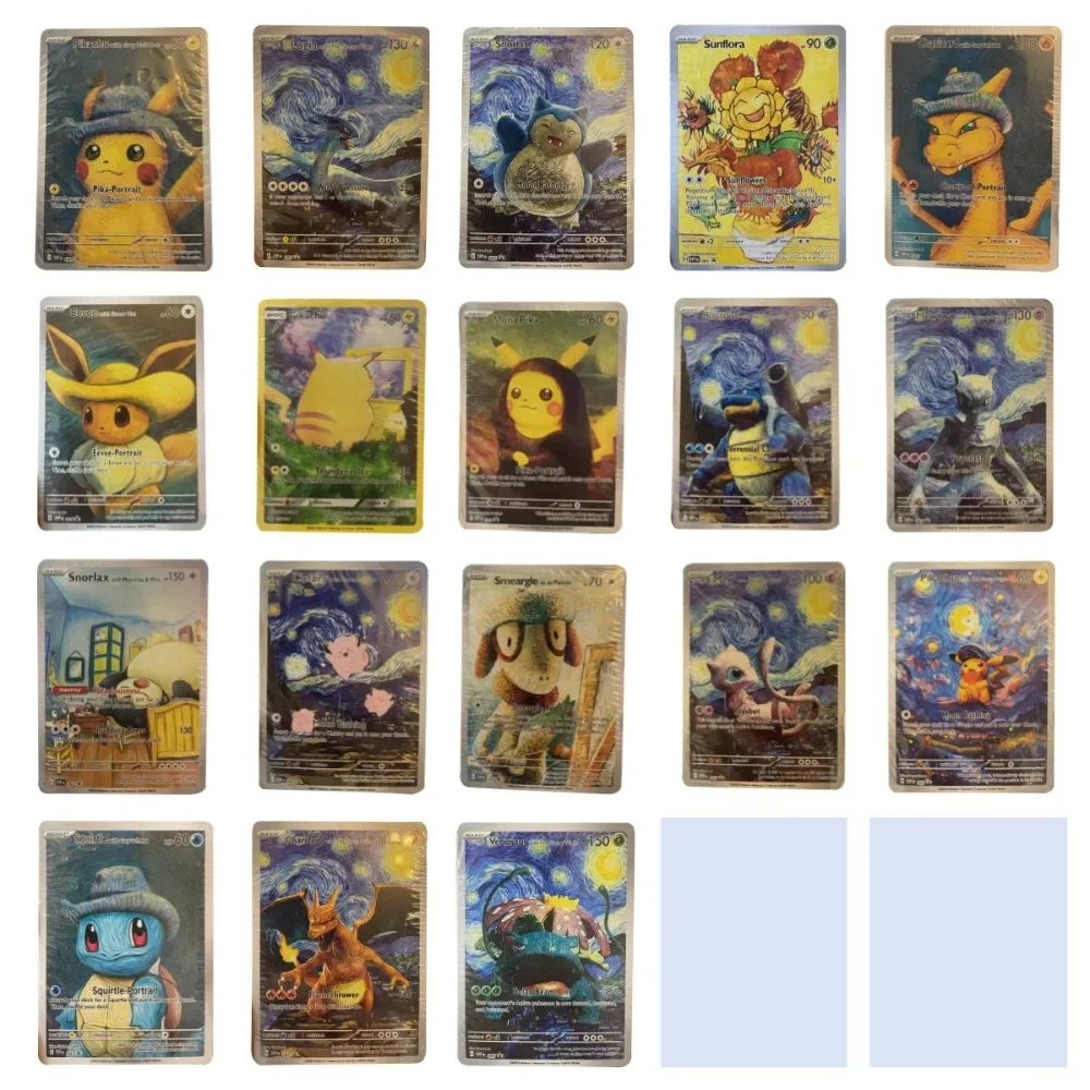 DIY Collection Card Homemade Series Single card Charizard Van Gogh style Anime Game Peripheral Collection Card Holiday Gift