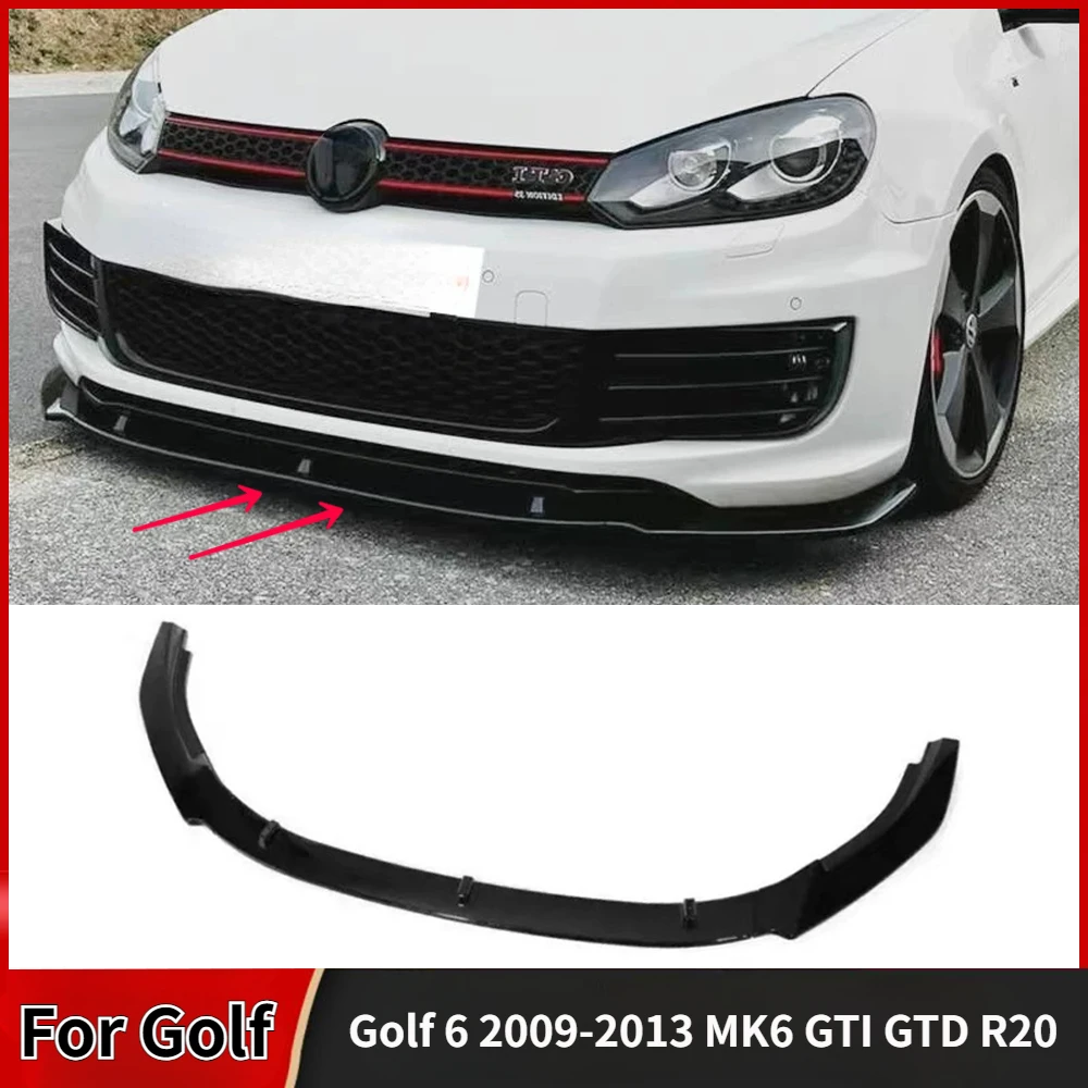 

Передний бампер для Volkswagen Golf 6 2009-2013 MK6 GTI GTD R20, сплиттер спойлера, диффузор, крышка, дефлектор, комплект кузова