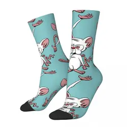 Hip Hop Retro Happy And Angry Crazy Men's Compression Socks Unisex Pinky and the Brain TV Street Style Pattern Printed Crew Sock