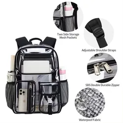 AOK 16.5 Inches TPU Transparent Jelly Bag High Capacity Backpack for Middle School Students School Bags College