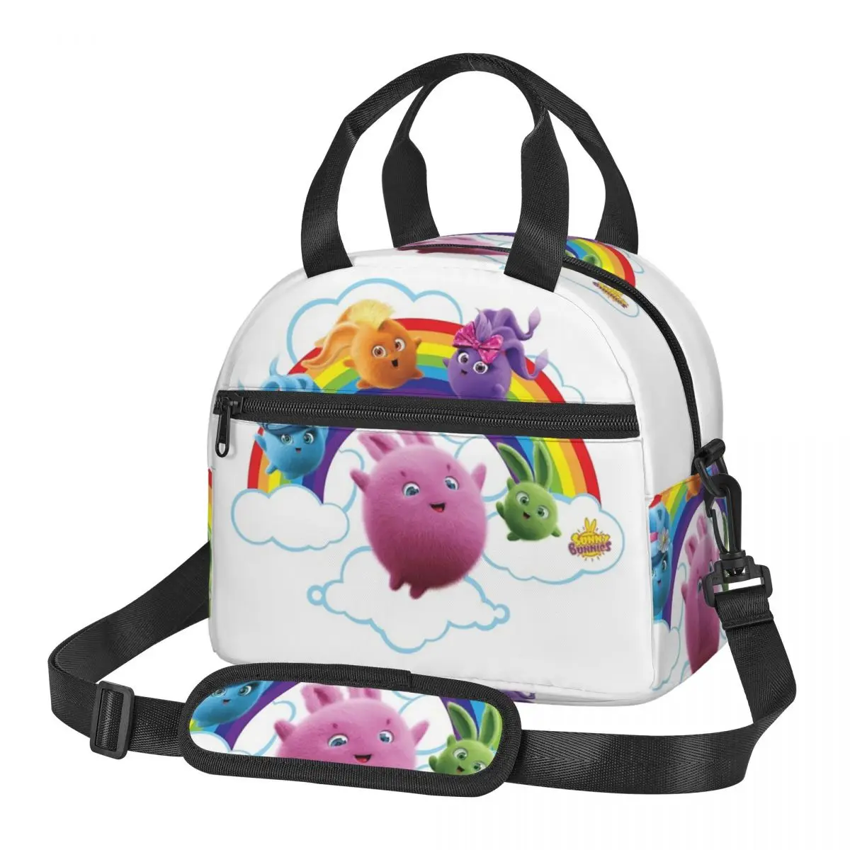 Sunny Bunnies - Rainbow Bunnies Lunch Bags Insulated Bento Box Leakproof Lunch Tote Picnic Bags Thermal Bag for Woman Student