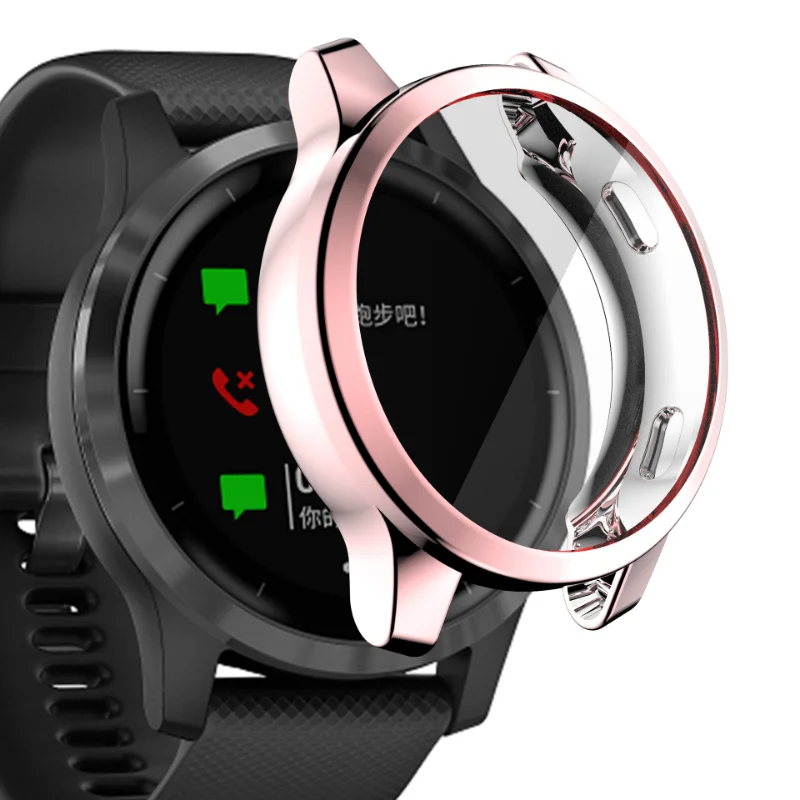 Casing TPU untuk Garmin Vivoactive 4S 4 3 Musik/Venu 2 2S cangkang penutup pelindung gelang logam tali pergelangan tangan pengganti