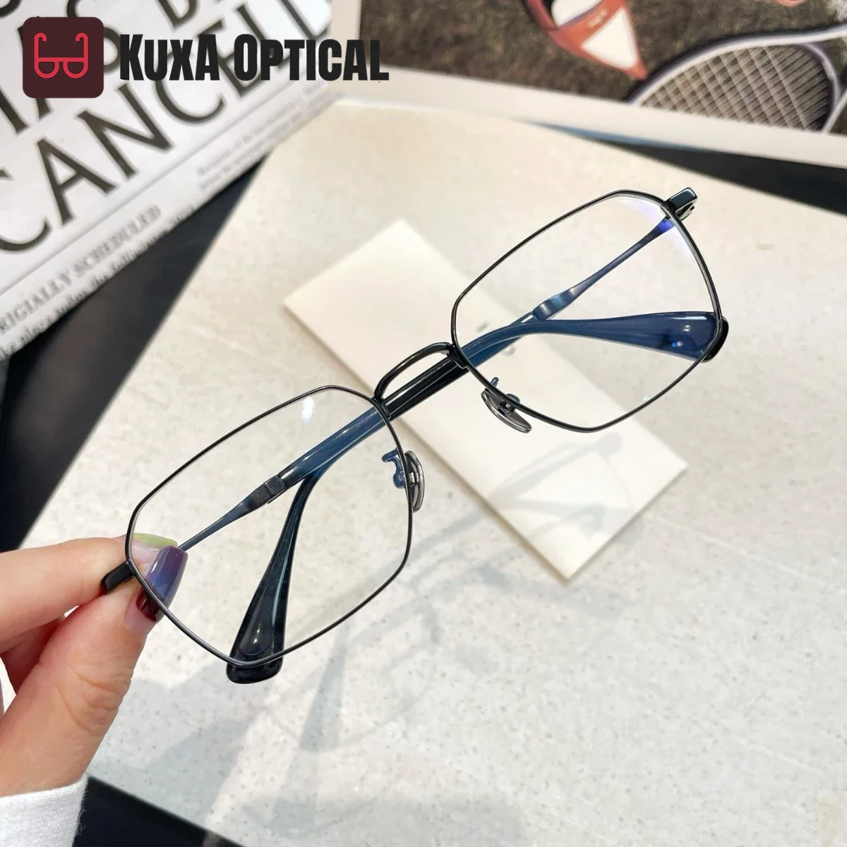 

KUXA Anti Blue Light New Men Office Computer Glasses Prescription Lenses Optical Eyewear Recipe Myopia UV Anti-Reflection Ocular