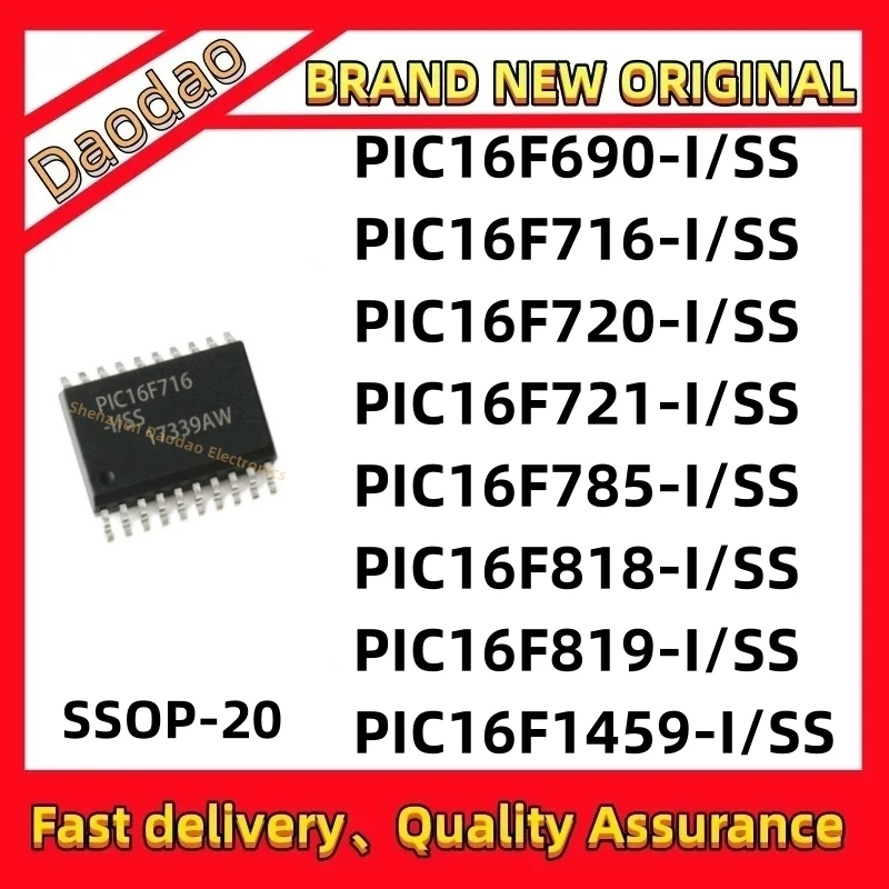 

Quality Brand New PIC16F690-I/SS PIC16F716 PIC16F720 PIC16F721 PIC16F785 PIC16F818 PIC16F819 PIC16F1459 IC Chip 20-SSOP