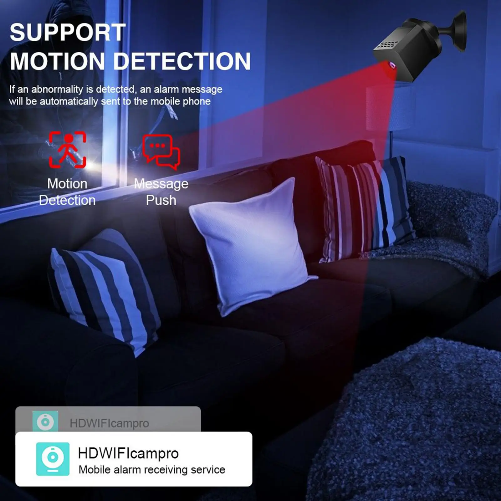 

Камера безопасности HD 1080p Dvr видеокамера беспроводной монитор видео встроенный микрофон динамик обнаружение движения для дома в помещении