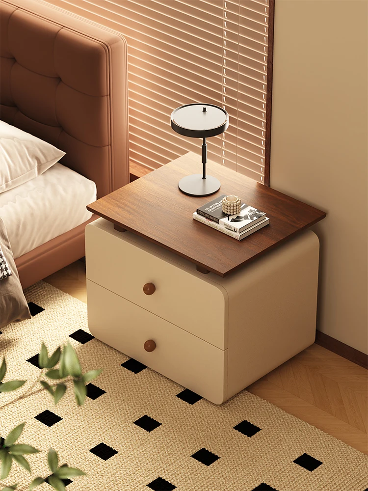 

Solid wood bedside table, household bedroom 2025 explosion, small bedside storage cabinet, light luxury, high-end sense, modern