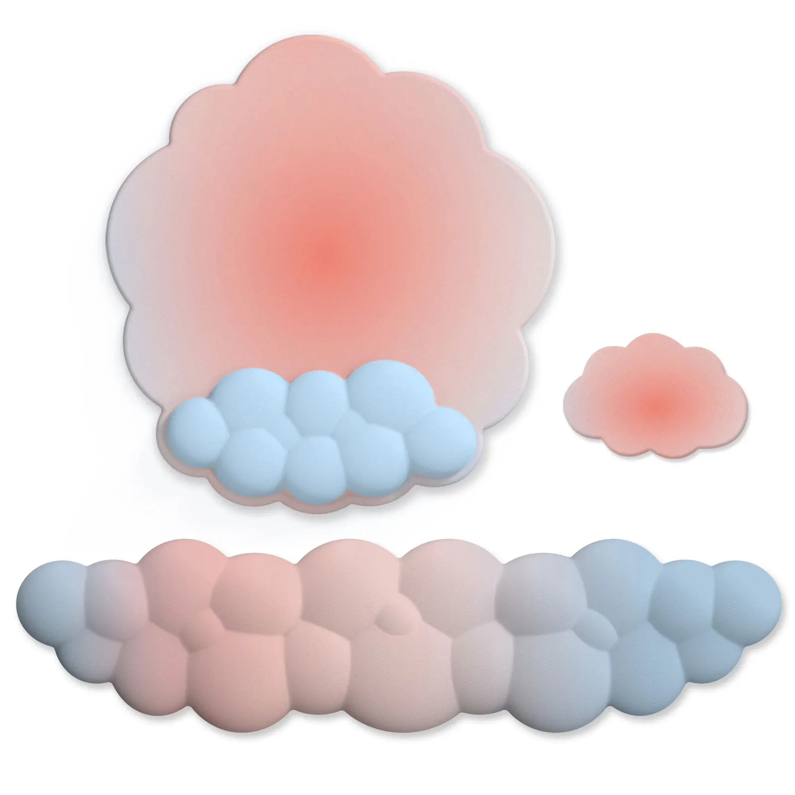 Waterproof PU Leather Mouse Pad Wrist Rest Support Pad Ergonimic Cloud Mouse Pads And Keyboard Cloud Wrist Rest