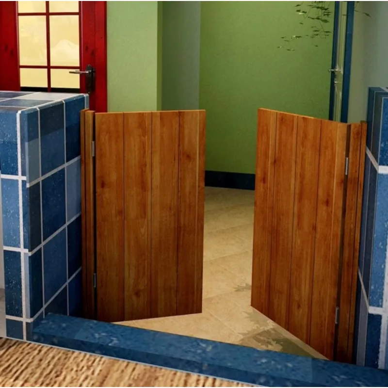 Mediterranean solid wood, bar, fence , half waist door, denim , sink, interior