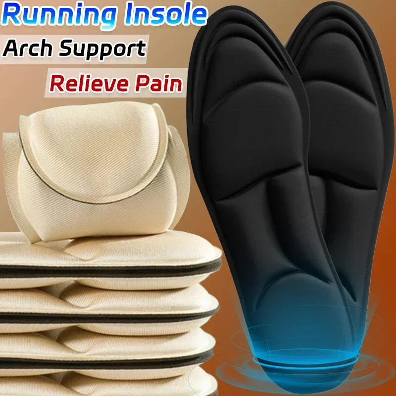 5D Memory Foam Insoles High Heels Relieve Fatigue Pain Massage Shoe Pad Unisex Sweat Absorption Exercise Fitness Shoes Insole