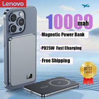 Lenovo 10000mAh Thin Magnetic Wireless Power Bank PD20W Fast Charging Portable External Battery for Magsafe For iPhone15 14 13