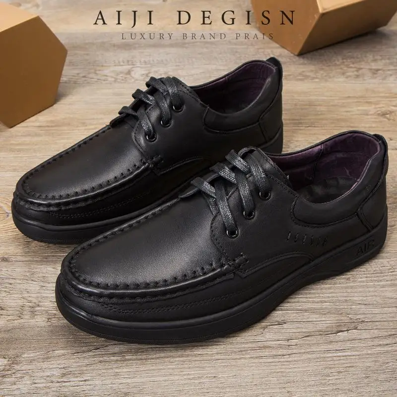 

Retro All Genuine Leather Men's Shoes Casual Cowhide Shoes Black Original Shoes Genuine Leather Luxury Shoes Shoes Formal