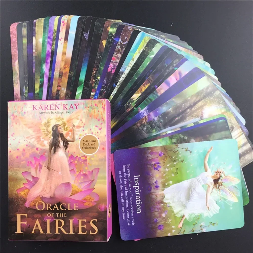 Newest Fairies Oracle Cards 44 Cards Fate Divination Tarot Card Table Game With Online Guidebook For Adult Children Game Gift