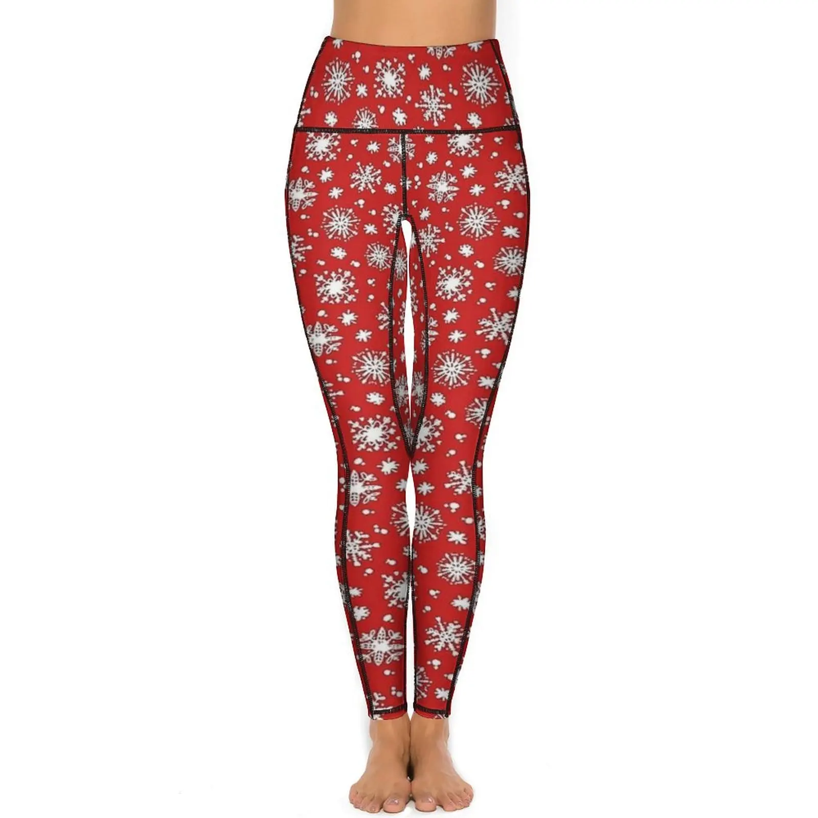 Kerst Sneeuwvlokken Yoga Broek Sexy Patroon Legging Hoge Taille Fitness Leggins Vrouwen Elegante Elastische Sport Panty