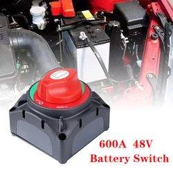 DC 12V-48V 600A 자동차 배터리 분리 스위치 배터리 스위치 절연체 자동 해양 보트 캠핑 트럭 용 킬 노브 스위치 차단