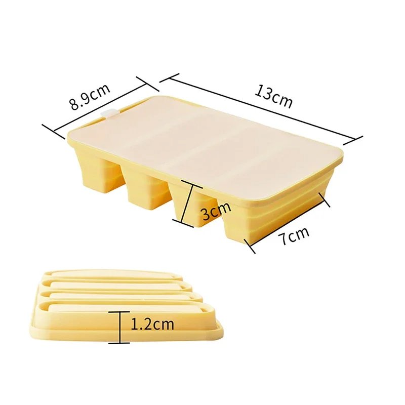 Foldable Silicone Ice Cube Rectangular Ice Cube with Lid Hexagonal Block Mold Ice Maker Kitchen Tools Accessories Quickly Freeze