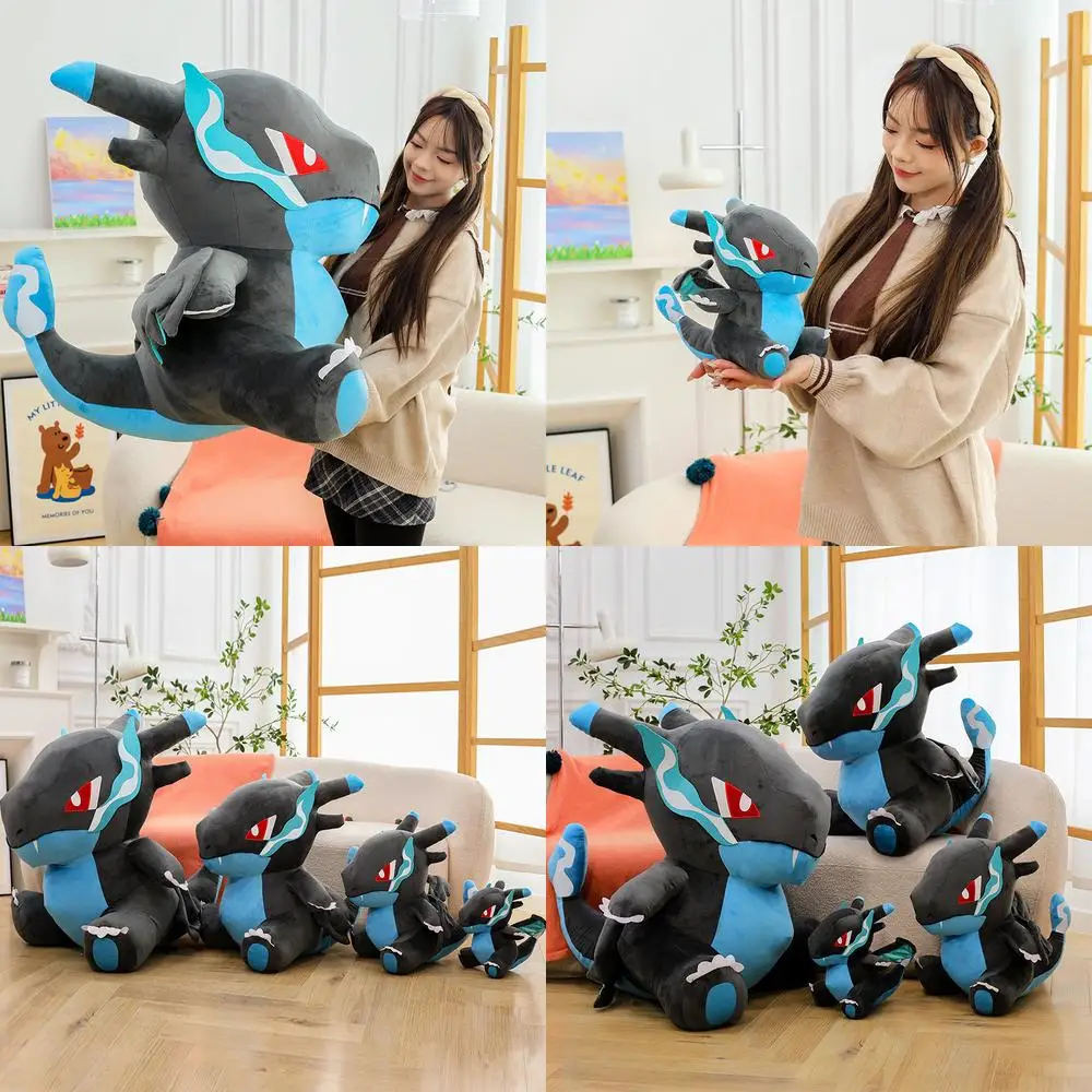 

Кавайная плюшевая игрушка, милая мягкая кукла Pokemon Dark Charizard для маленьких детей, подарок на день рождения, мягкая пушистая подушка амигуруми, игривая подушка
