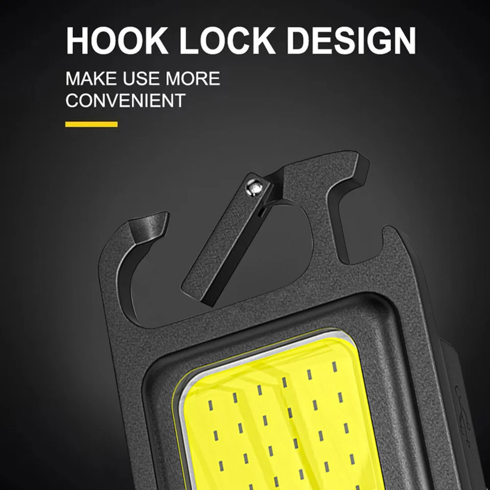 Potente torcia tascabile portatile USB ricaricabile luce da lavoro mini portachiavi impermeabile 400LM multifunzione per campeggio all'aperto