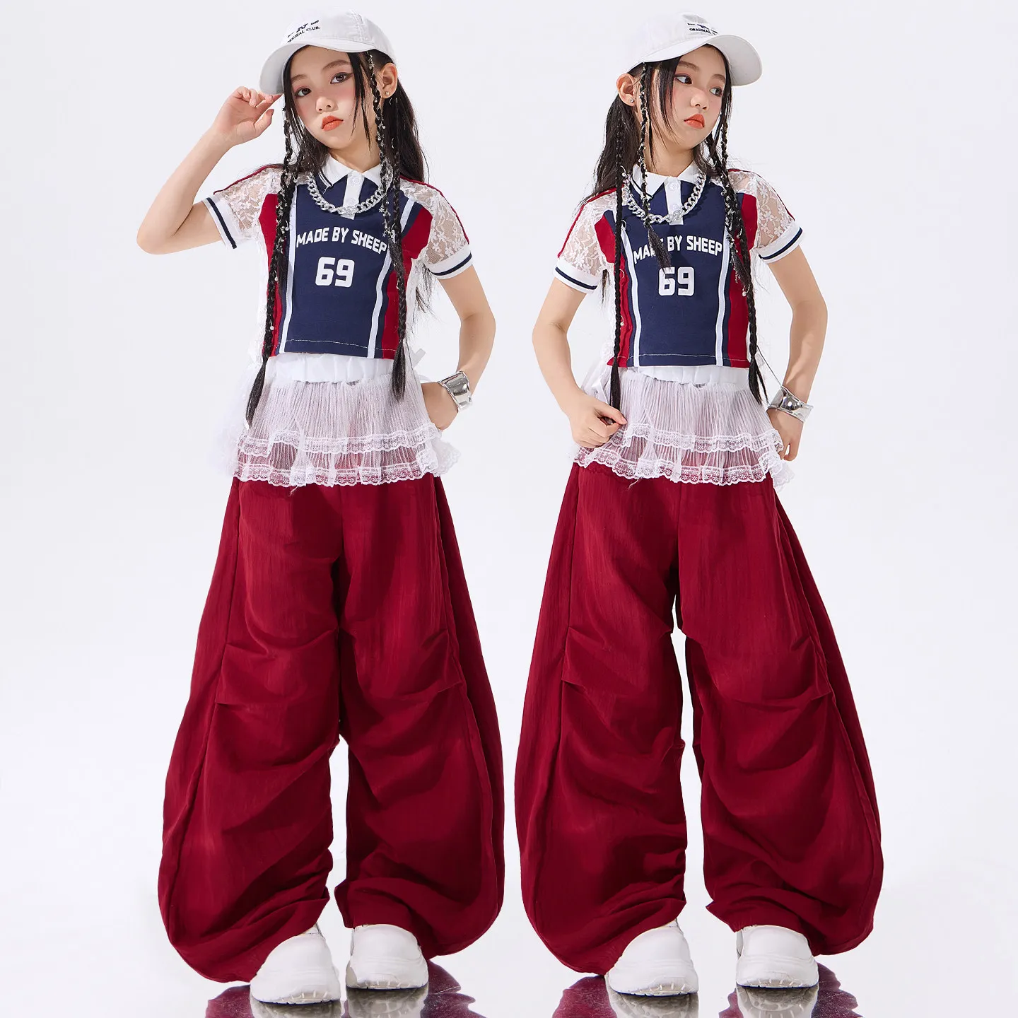 

Летняя джазовая одежда для девочек, сценический костюм K-pop, детская одежда для танцев в стиле хип-хоп, уличные костюмы для детей, одежда для бальных танцев SL15317