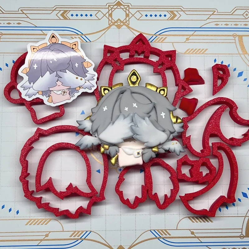 Stone Plastic Clay Biscuit Doll Cutting Mold Set Body/hair Style Clay Cutter DIY Jewelry Pendant Anime Character Styling Tool