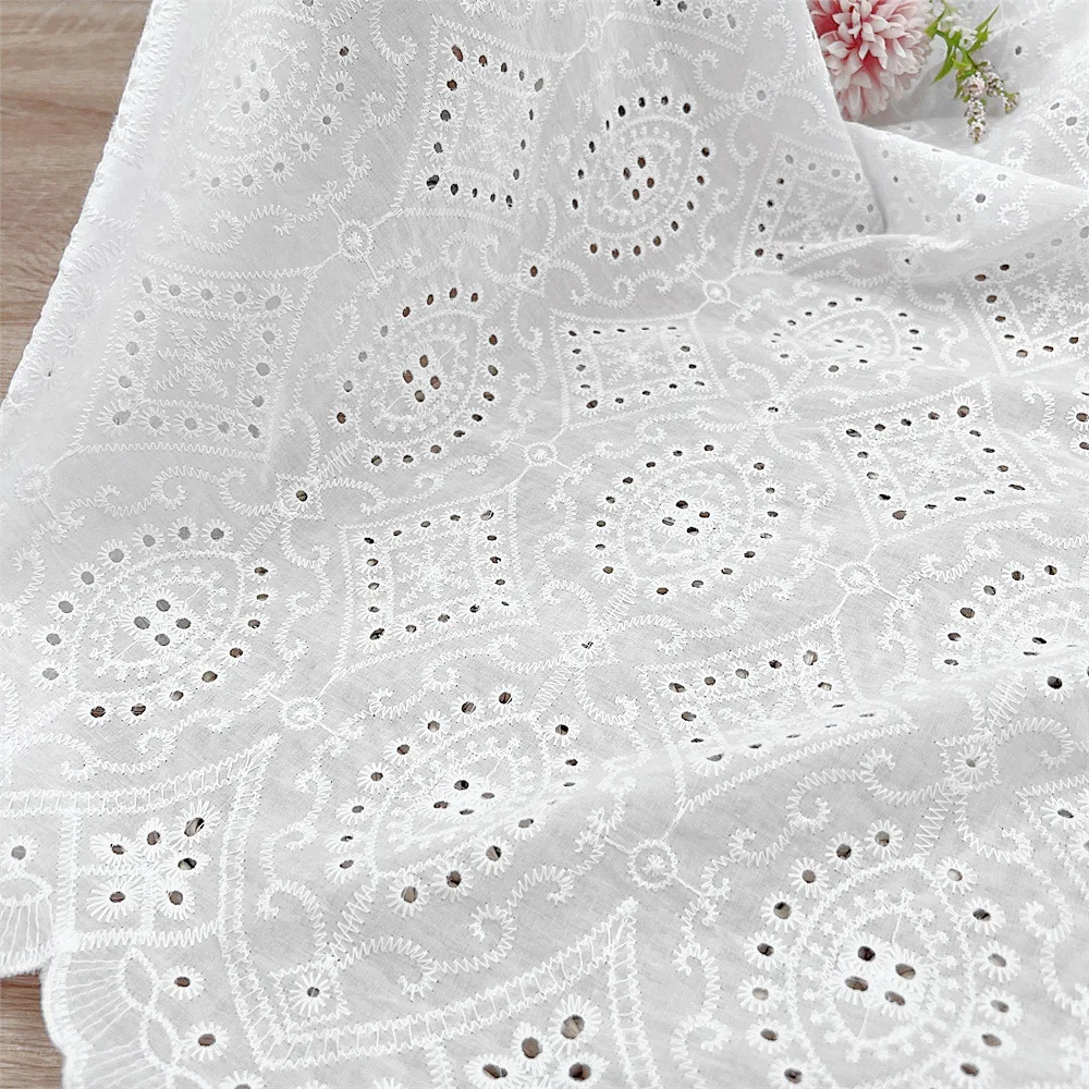 Hollow Embroidered Cotton Fabric Hollow Out Pure Cotton Fabric