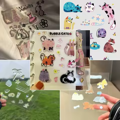 A Set Cute Computer Stickers, Funny Three-dimensional Jelly Planner Decorative Stickers Mobile Phone Stickers