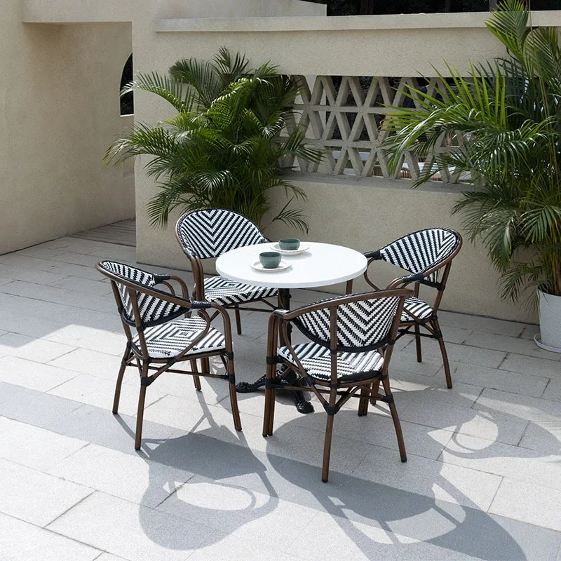 Outdoor Tables and Chairs Courtyard Rattan Retro Homestay Rattan Chair Garden Internet Celebrity Balcony Leisure Creative Chair