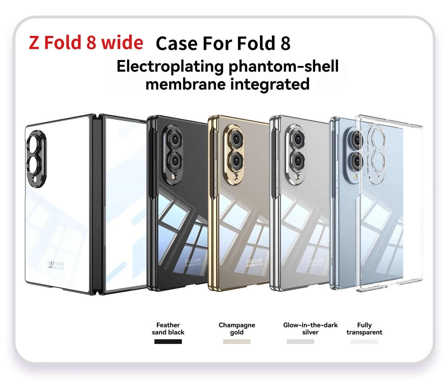 Hinge Protective Case for Samsung Galaxy Z Fold 8 Wide Front Screen Glass All-included Plastic Cover for Galaxy Z Fold8 Case