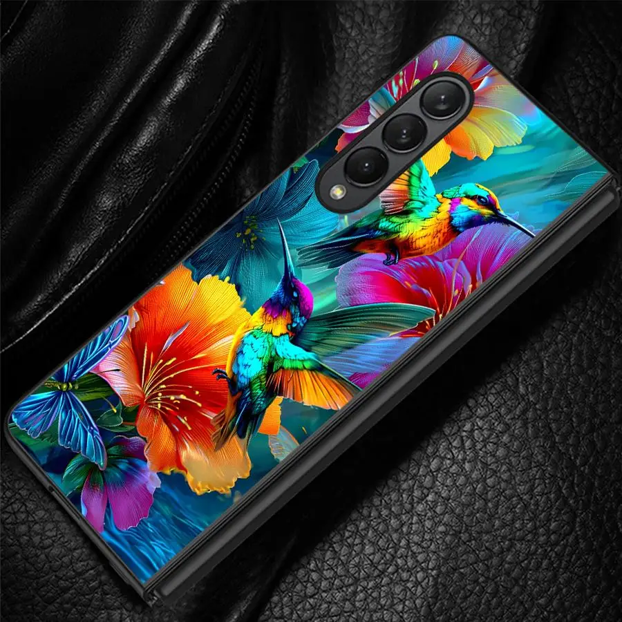 Vibrant Tropical Birds Phone Cover Case for Samsung Galaxy Z Fold 8 Ultra ZFold4 Z Fold 7 6 5 4 3 ZFold5 ZFold7 ZFold6 ZFold3