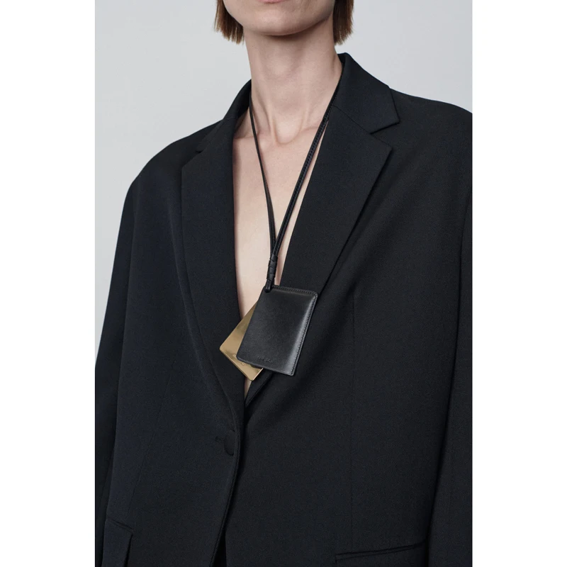 เสื้อโค้ทผ้าวูลสไตล์อเมริกัน กระดุมเดียว คลาสสิก ทรงหลวม แขนยาว สีพื้น สำหรับผู้หญิง