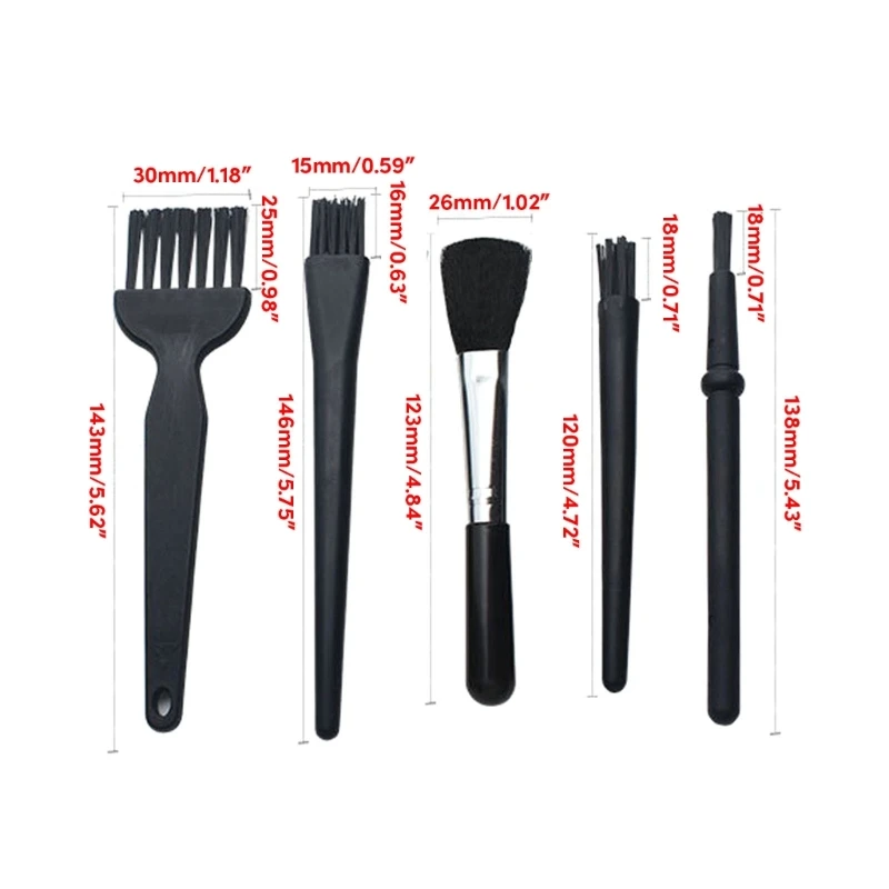 Set Kuas Anti Statis 4/5 Bagian Penting untuk Pembersihan dan Perawatan Kamera Keyboard Komputer yang Efisien
