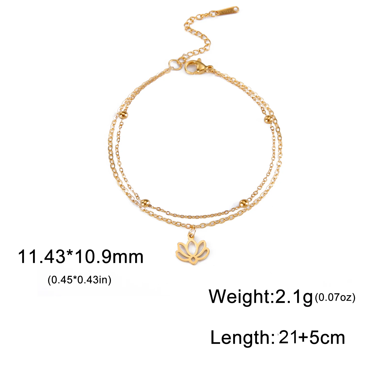 Kkjoy Mode Klassische Edelstahl Hohl Kleine Lotus Blume Armband Fußkettchen Für Frauen Trend Schmuck Party Geschenk Großhandel – Detail 10