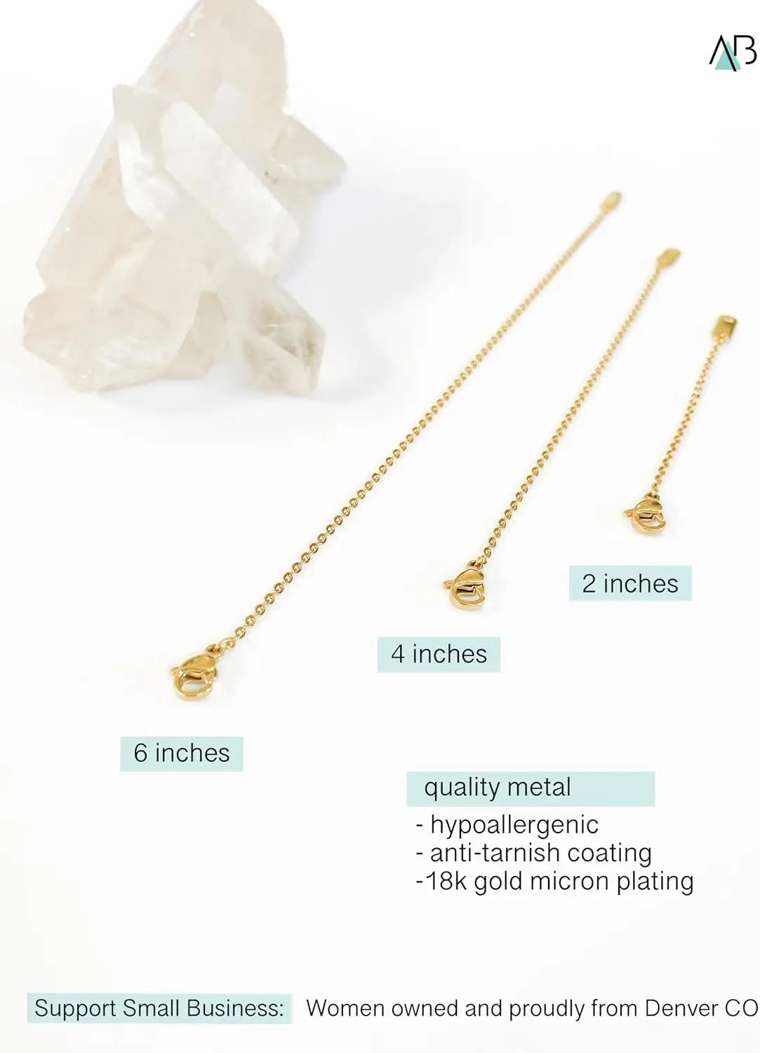 3pcs Stainless Steel Lobster Clasps Necklace Extenders Set for Women Hypoallergenic 2 4 6 Inches Delicate Jewelry Making