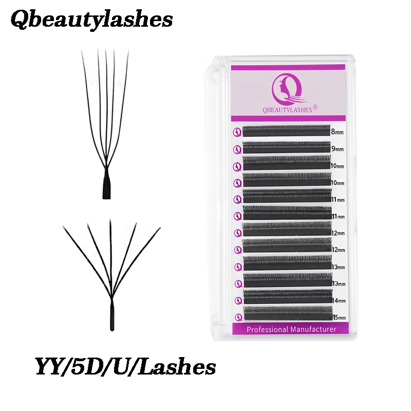 

Qbeautylashes 5D W Shaped Eyelashes Extension U Shaped Premade volume Easy to Pick Quick Grafting Long-Lasting lashes Makeup