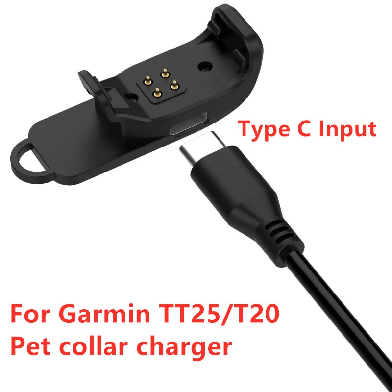 For Garmin Pet dog collar charger For Garmin TT25/T20 pet tracker Anti-Lost Device charging cable adapter Type C Input